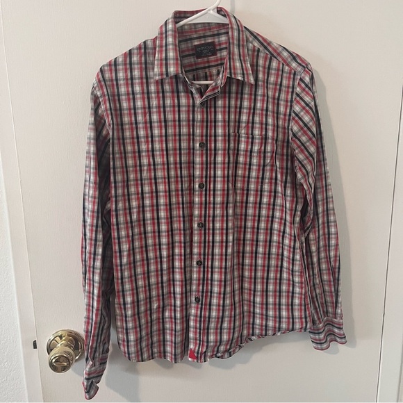 UNTUCKit Men’s Plaid Button Down Slim Fit Medium Red - Picture 1 of 9